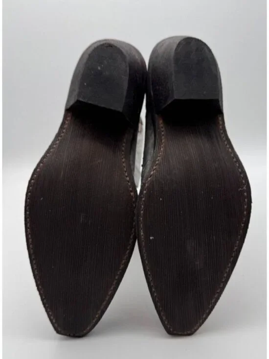 Rockin Country Cowboy Boots Cowgirl Brown Blue Leather Embroidered Women's 6.5 W - Picture 5 of 8